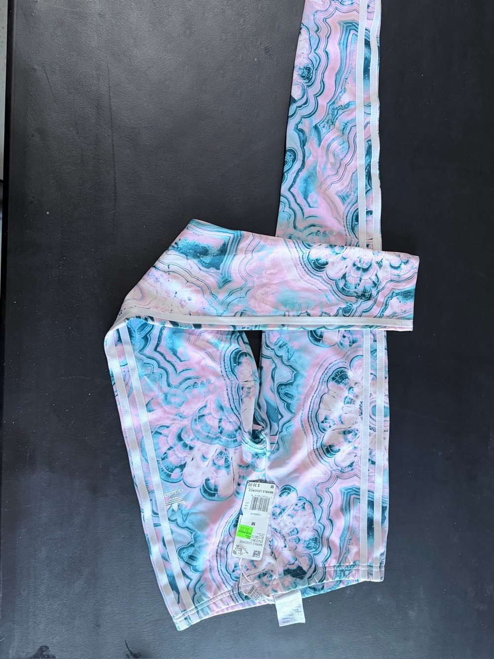 Marble Print pants in Pink & Teal